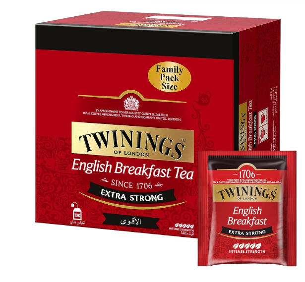 Twinings English Breakfast Tea Extra Strong 100 bag × 4 - Carton