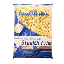 Lamb Weston Potato Stealth Fries Skin On Size 9 - 2.5 kg × 4 - Carton