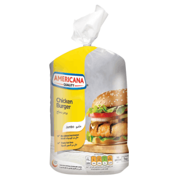 Americana Chicken Burger jumbo 1 kg × 15 - Carton