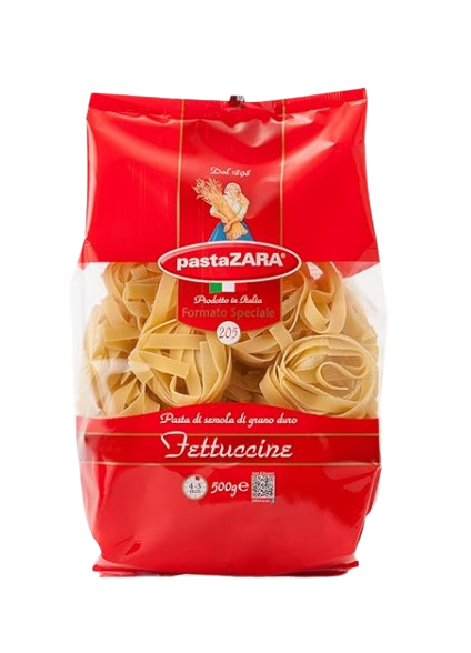 Pasta Zara Fettuccine No 205 - 500 gm × 8 - Carton