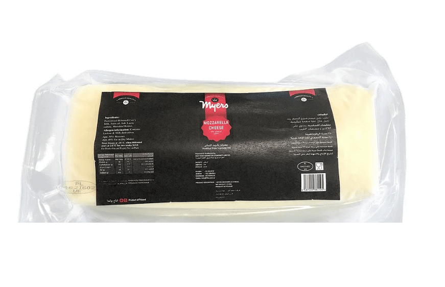 مايرز شبيه جبنة موزاريلا قالب 2.3 كغ × 4 - كرتون - منتج بالجملة | Platraw