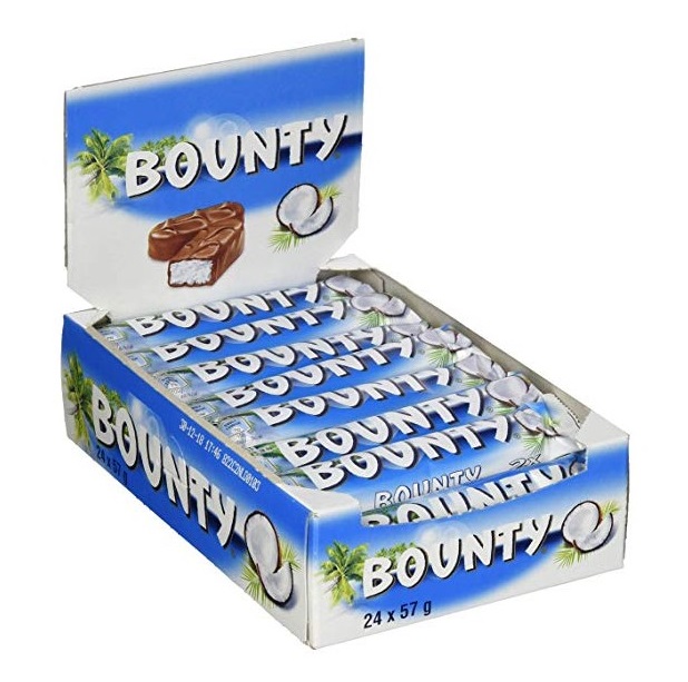 Bounty Coconut Chocolate 57 gm × 24 pcs × 12 pack - Carton