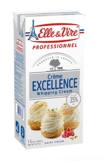 Elle & Vire Whipping Cream 1 L × 12 - Carton