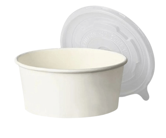 AL Afdil White Paper Soup Cups With Lid 16 oz × 1000 pcs - Carton