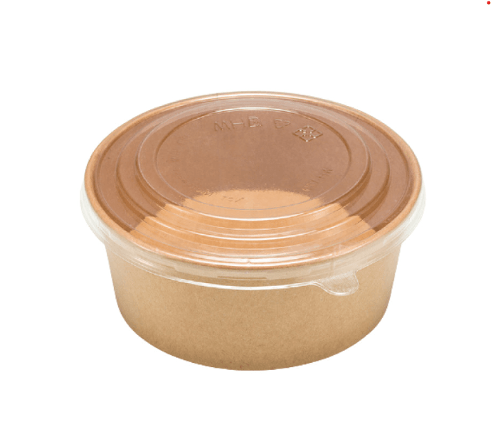 علب ورقية كرافت بني مع الغطاء 16 اونص × 500 - كرتون - منتج بالجملة | Platraw