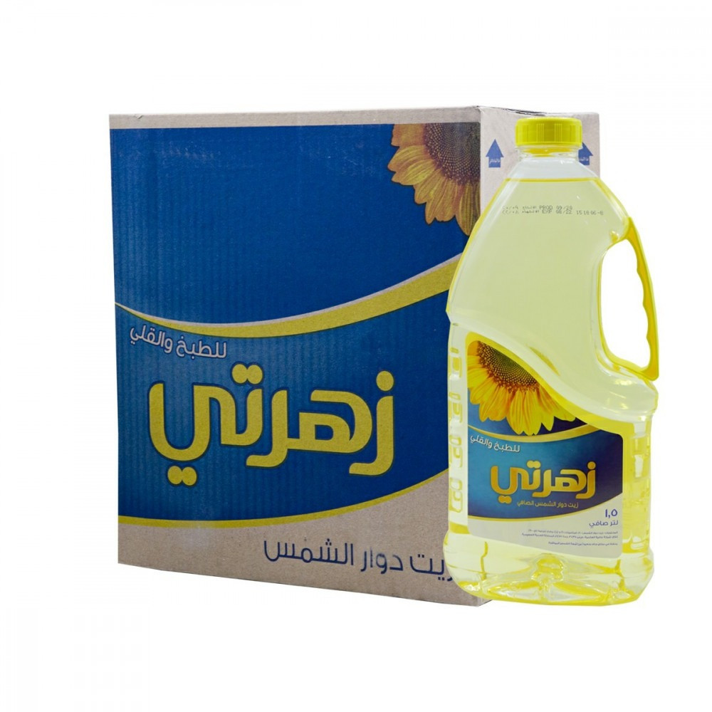 Zahrati Cooking and Frying Sunflower Oil 1.5 L × 6 - carton