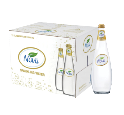 Nova Sparkling Water Glass Bottle 750 ml × 12 - Carton