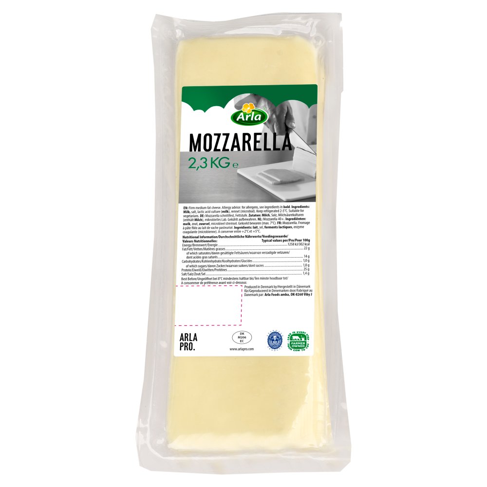 Arla Mozzarella Cheese Analogue Block 2.3 kg × 8 - Carton