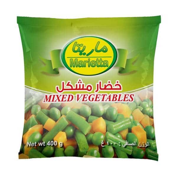 Marietta Frozen Mixed Vegetables 400 gm × 20 - Carton - Wholesale Product | Platraw