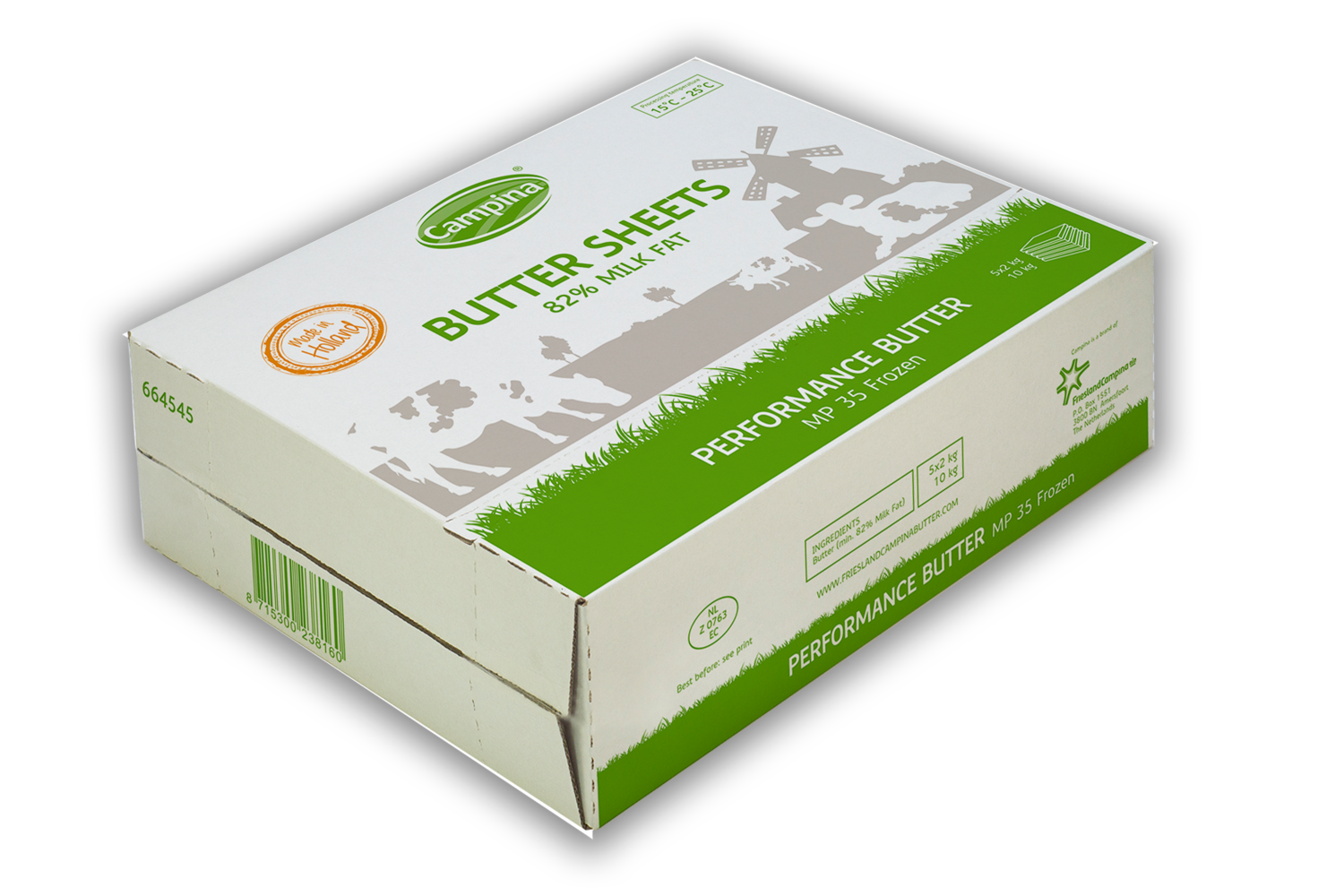 Campina Butter Sheets 82 % milk fat 2 kg × 5 - Carton