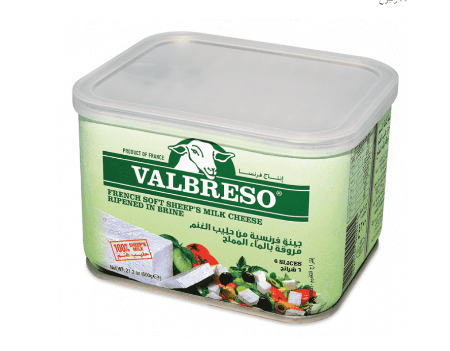 Valbreso French White Cheese Feta 600 gm × 8 - Carton - Wholesale Product | Platraw