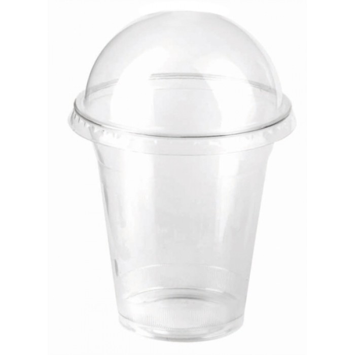 Clear Plastic Cup with Dome Lid 12 oz × 1000 pcs - Carton