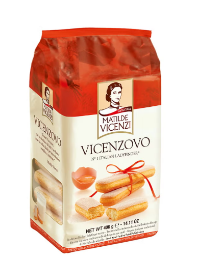Vicenzi Lady Finger Biscuits 400 gm × 6 - Carton