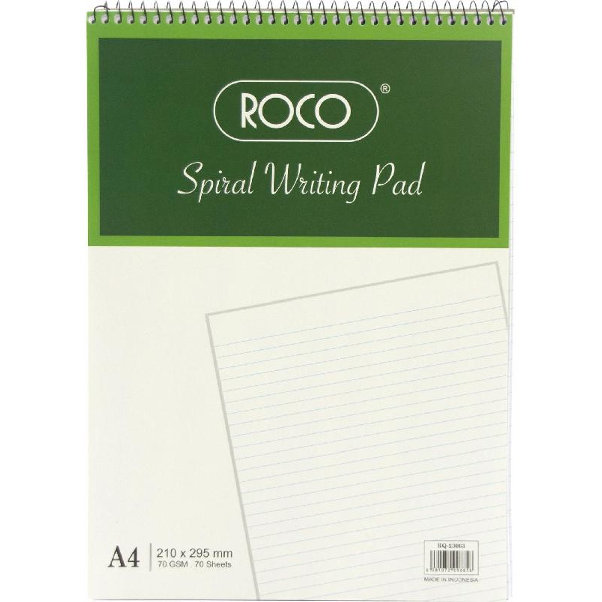 Roco Standard Spiral Writing Pad A4 Lined White 70 Sheets 2 pcs