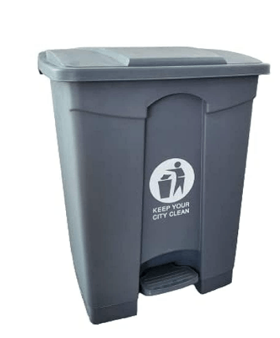 Trash Bin With Center Pedal Size 30 L Grey