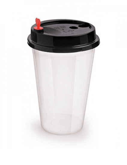 اكواب بلاستيك شفافة مغ غطاء اسود 16 اونص × 360 حبة - كرتون - منتج بالجملة | Platraw