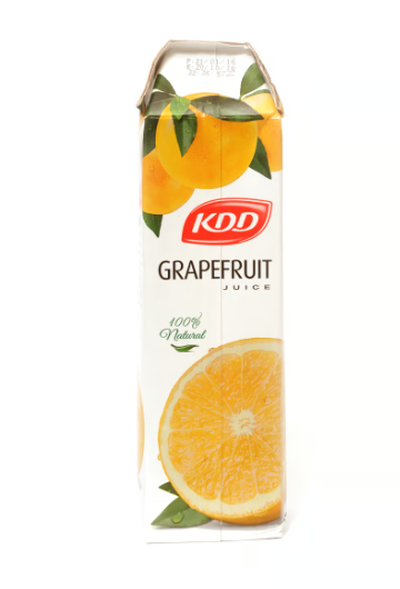 KDD Grapefruit Juice 1 L × 12 - Carton