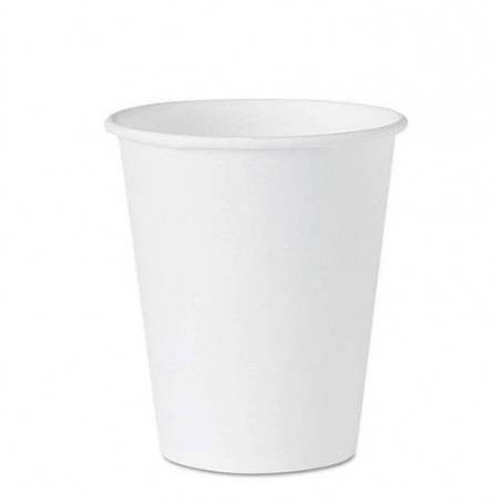 Single Wall White Paper Cups 8 oz × 1000 pcs - Carton