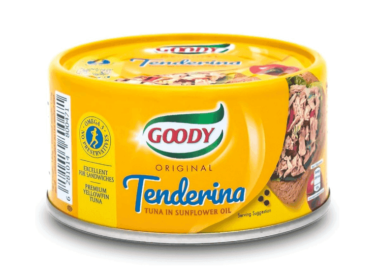 قودي تندرينا لحم تونة بزيت دوار الشمس 185 غم × 48 - كرتون - منتج بالجملة | Platraw