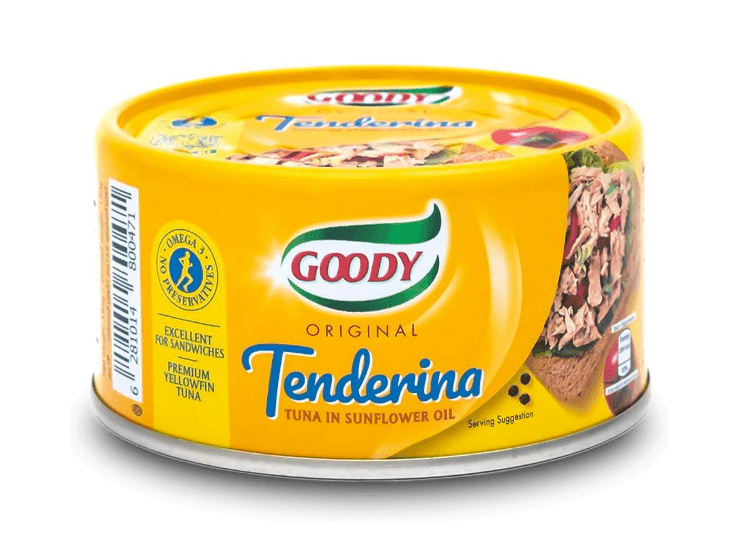 قودي تندرينا لحم تونة بزيت دوار الشمس 185 غم × 48 - كرتون - منتج بالجملة | Platraw