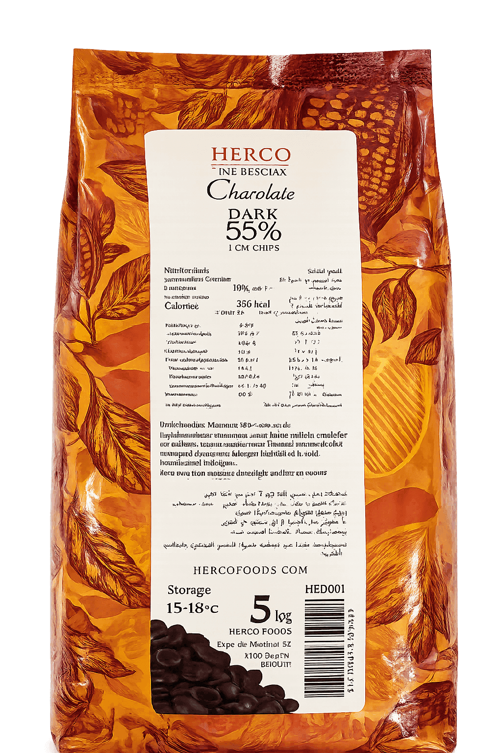 Herco Dark Chocolate Coins 55% - 5 kg - Wholesale Product | Platraw