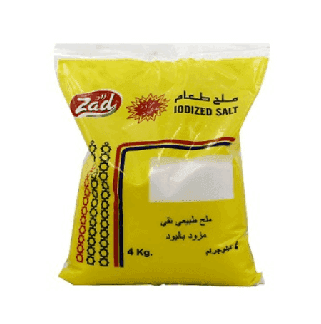 Zad Iodized Table Salt 4 kg × 4 - Carton - Wholesale Product | Platraw