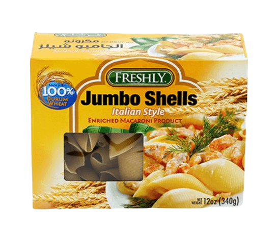 Freshly Jumbo Shells Pasta 340 gm × 12 - Carton