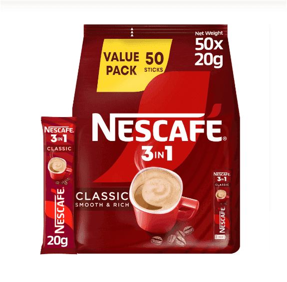Nescafe Classic 3 in 1 Rich Taste 20 gm × 50 pcs × 10 - Carton - Wholesale Product | Platraw