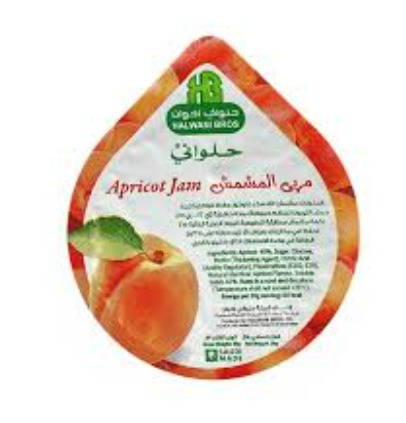 Halwani Apricot Jam Plastic 30 gm × 100 - Carton