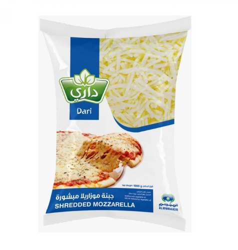 Dari Mozzarella Shredded Cheese 2 kg × 5 - Carton