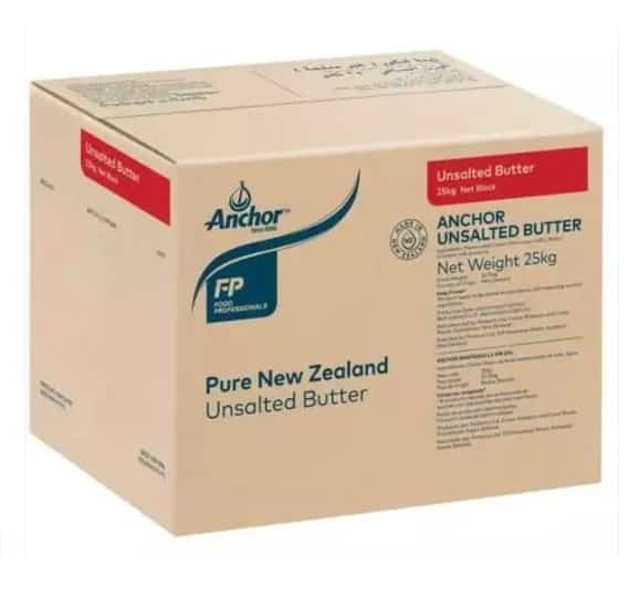 Anchor Pure New Zeeland Unsalted Butter 25 kg - Wholesale Product | Platraw