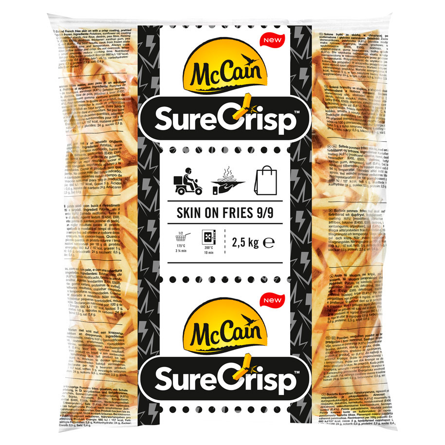 McCain SuperCrisp Fries Skin On size 9 - 2.5 kg × 4 - Carton