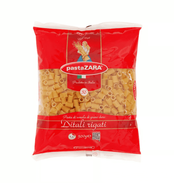 باستا زارا مكرونة خواتم مخططة رقم 38 - 500 غم × 10 - كرتون - منتج بالجملة | Platraw