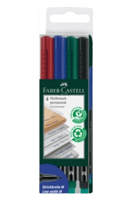 Faber-Castell Multimark Permanent Marker medium size Pack of 4 - Wholesale Product | Platraw