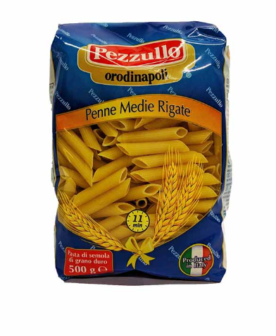Pezzullo Pasta Penne Medie Rigate No: 93 - 500 gm × 12 - Carton