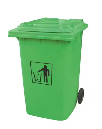 Trash Bin with Side Pedal Size 120 L Green