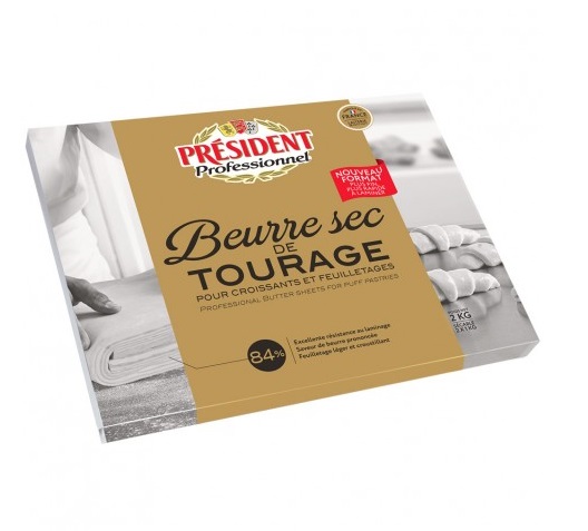 President Croissant Butter Sheet 84 % - 2 kg × 5 - Carton